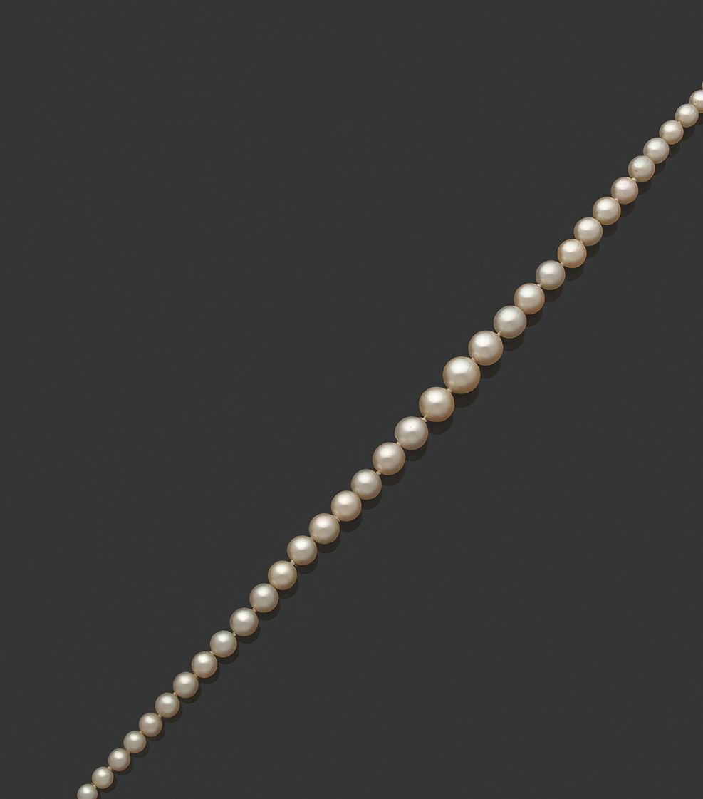 Null «PERLES FINES ET CULTURE»
Collier de 49 perles fines et 14 perles de cultur&hellip;