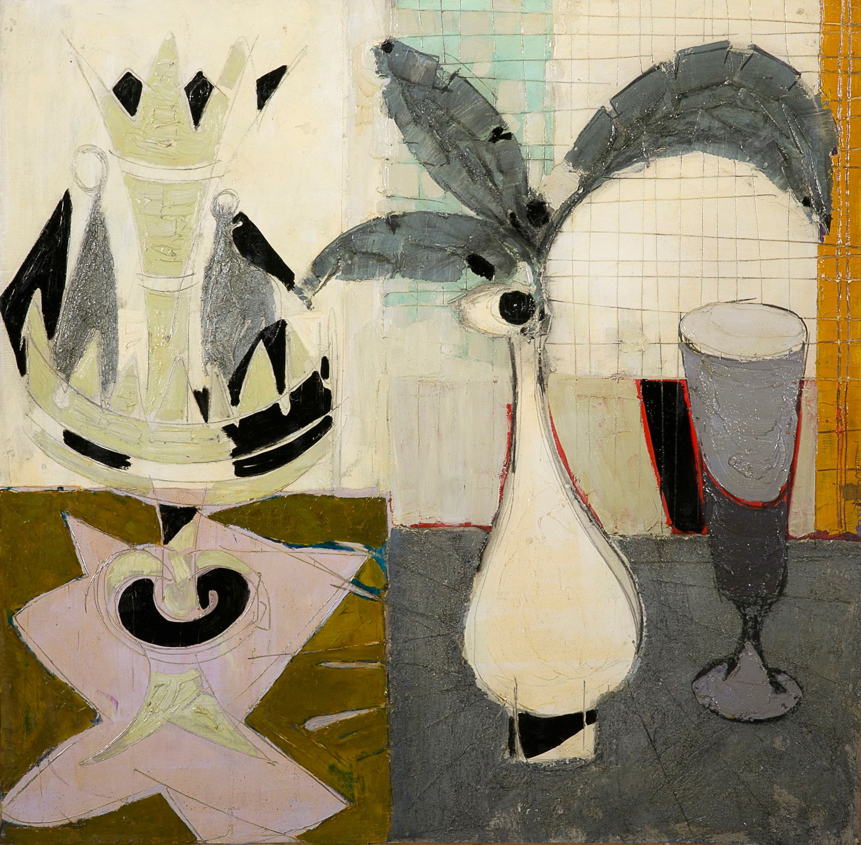 Claude VENARD (1913-1999) 
Deux coupes et un verre

Huile sur toile signée au do&hellip;