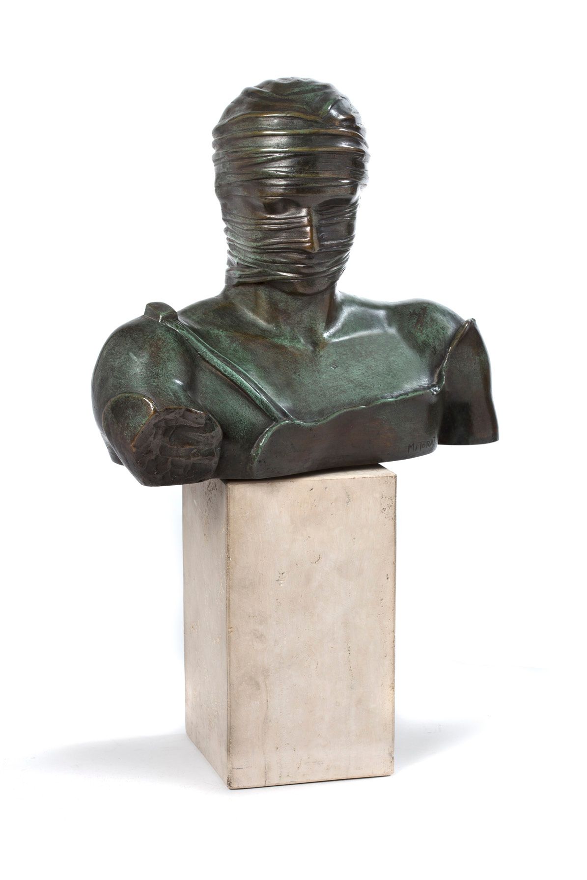 IGOR MITORAJ (1944-2014) 
Argos

Dark patina bronze and travertine base, signed &hellip;