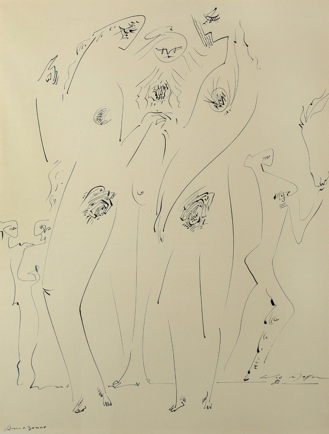 ANDRE MASSON (1896-1987) 
Amazones, 1965 

Encre sur papier, signée en bas à dro&hellip;