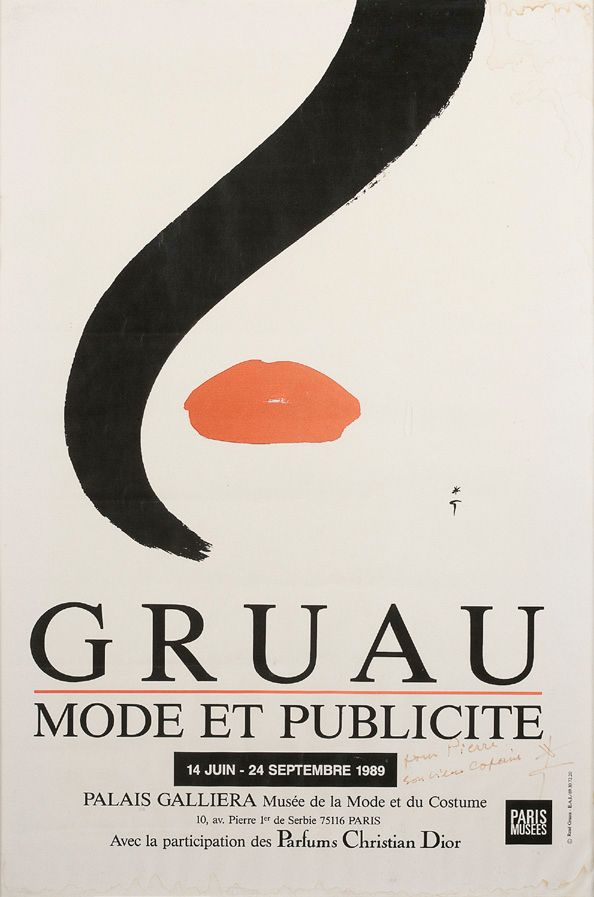 RENÉ GRUAU (1909-2004) 
Affiche dédicacée et signée en bas à droite de l'exposit&hellip;