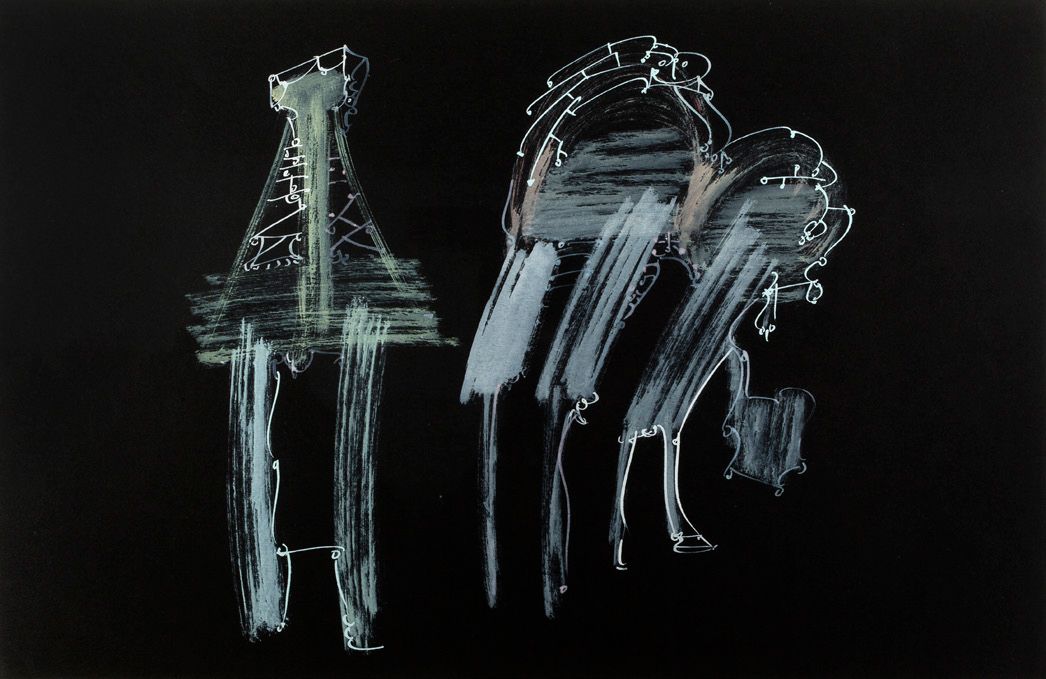 FREDERICK SOMMER (1905-1999) 
Untitled, 1949

Glue colour drawing on black paper&hellip;