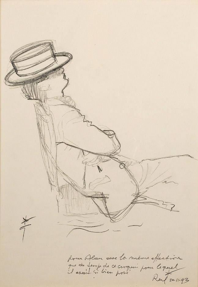 RENÉ GRUAU (1909-2004) 
Homme assis de profil

Crayon sur papier, signée en bas &hellip;