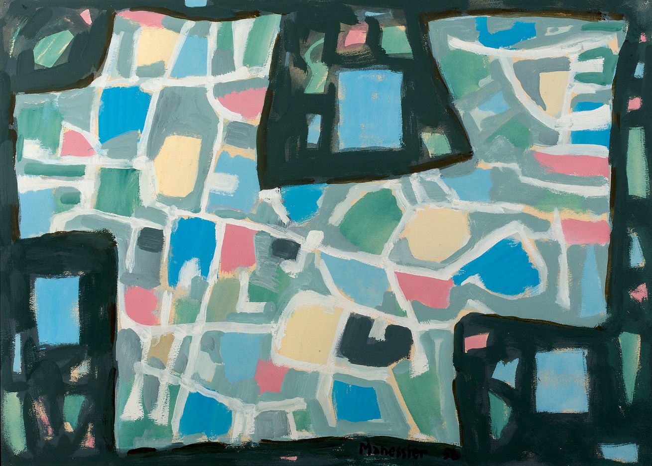 ALFRED MANNESSIER (1911-1993) 
Composition, 1956

Gouache, signed and dated 

38&hellip;