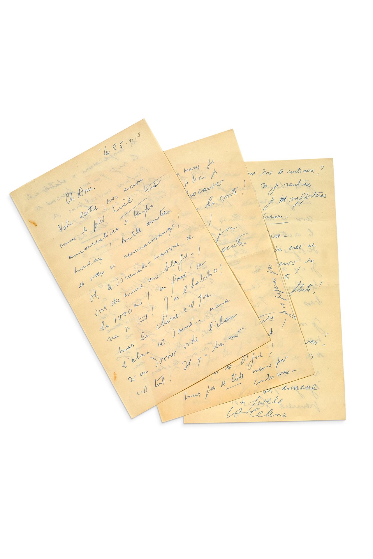 CELINE LOUIS-FERDINAND (1894-1961) 签署给Paul MARTEAU的亲笔信。Korsör（丹麦），1948年1月25日。6页，&hellip;