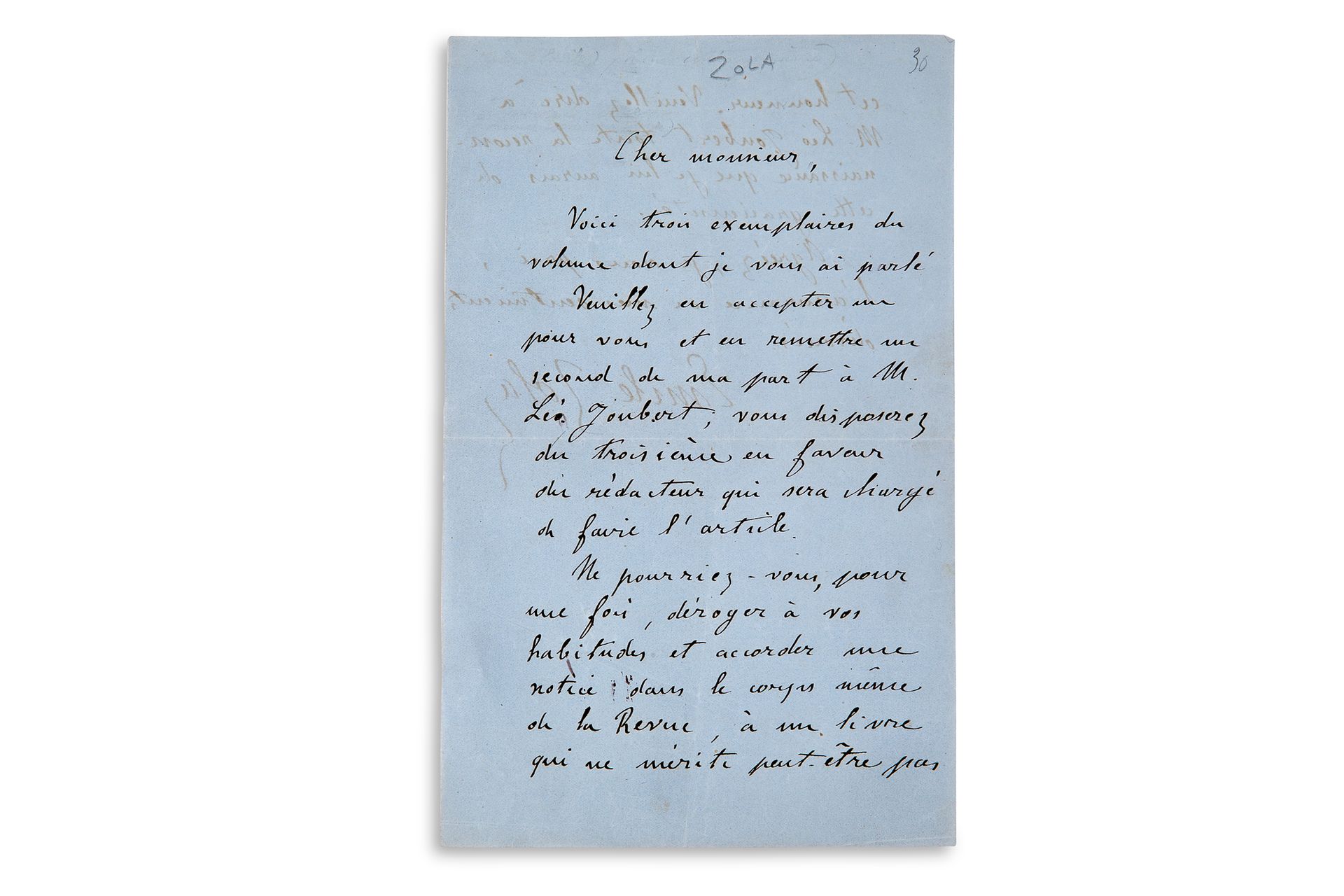 ZOLA emile (1840-1902) L.A.S., [November 24, 1864, to Alphonse de CALONNE, direc&hellip;