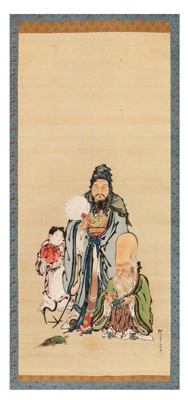 JAPON ÉCOLE DE KANO, PÉRIODE EDO (1603-1868), XVIIIe SIÈCLE Kakemono à l'encre e&hellip;