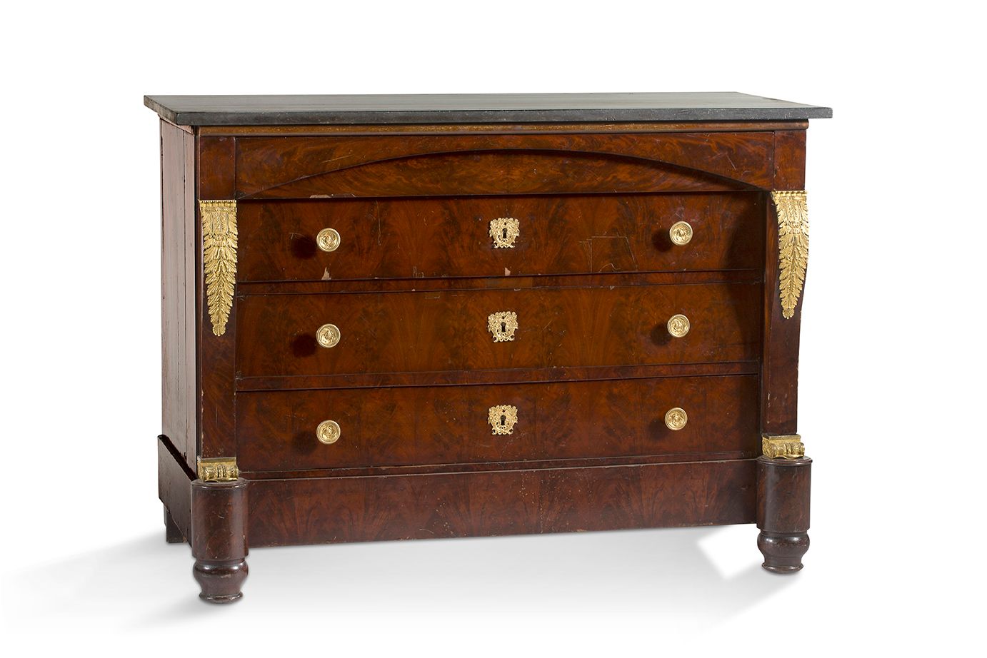 Null 
+ SECRETARY AND COMMODE in mahogany veneer. The chest of drawers opens to &hellip;