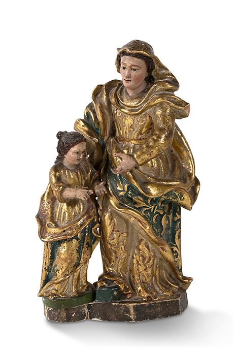 Null 
+ SAINTE ANNE ENSEIGNANTE in gilded and polychromed wood carved in the rou&hellip;