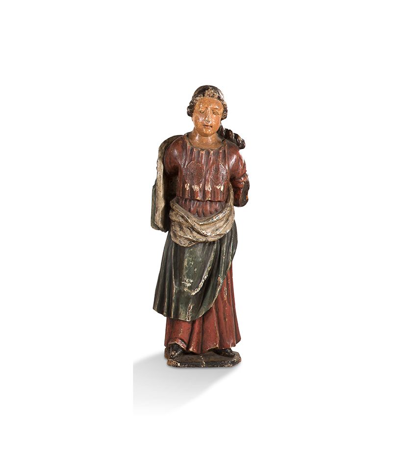 Null 
+ HOLY WOMAN in carved and polychromed wood, hollowed out back.



17th ce&hellip;