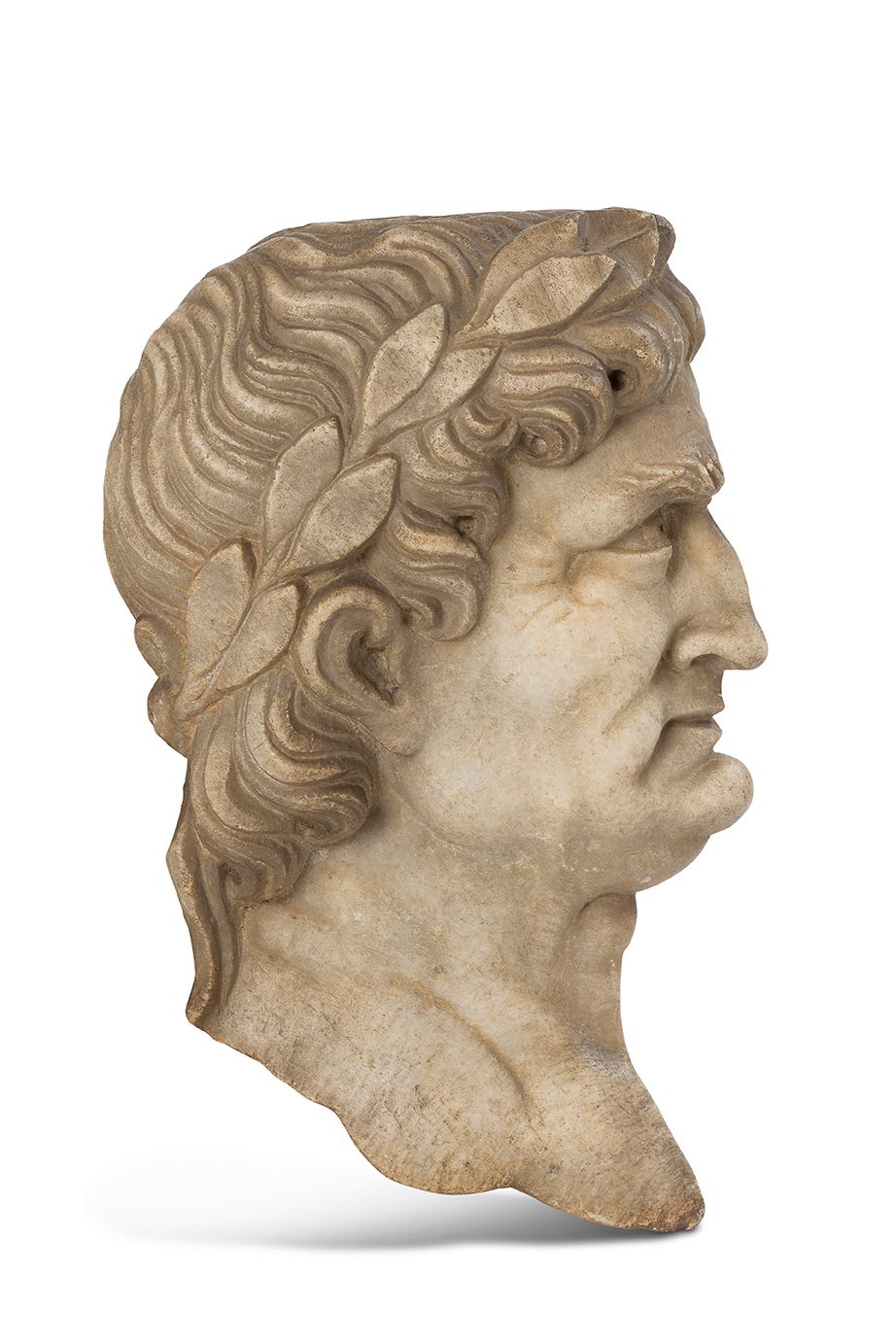 Null Profilo dell'imperatore Galba (?) in marmo bianco scolpito in bassorilievo.&hellip;
