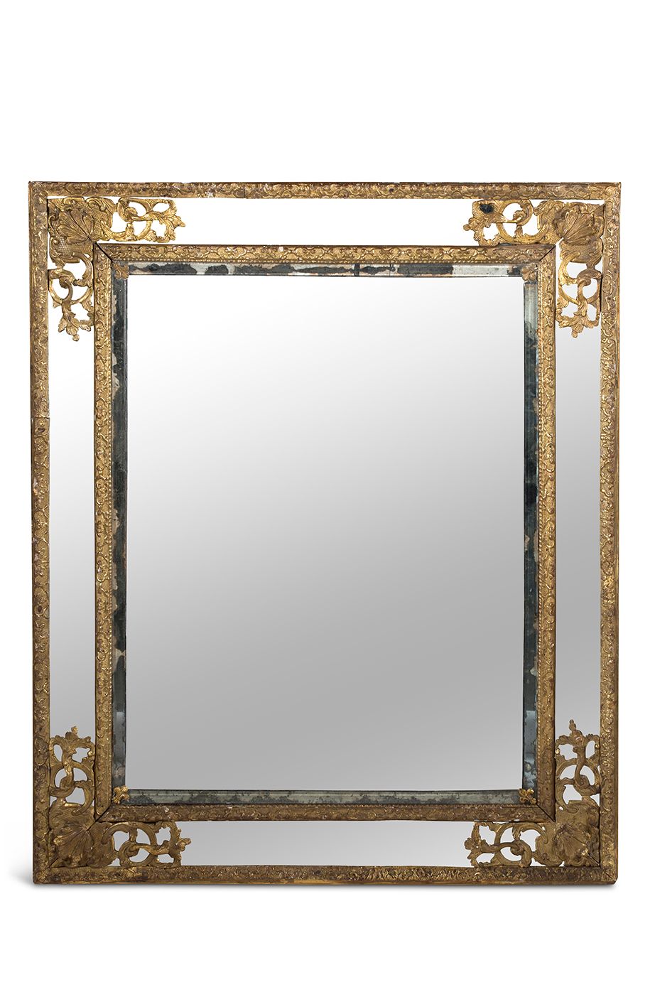 Null GROSSER Spiegel mit Glasleisten in rechteckiger Form aus geschnitztem und v&hellip;