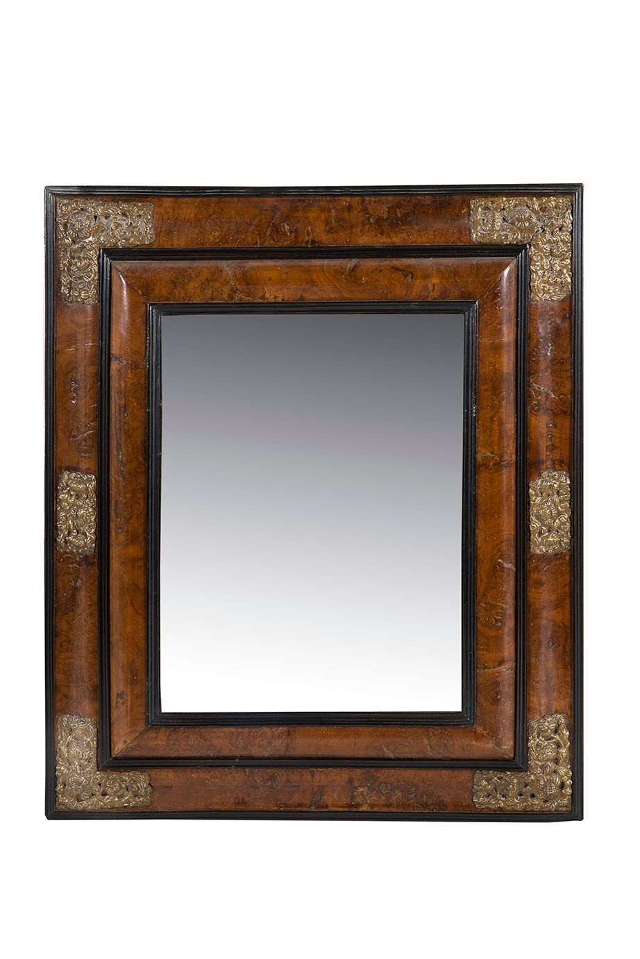 Null MIRROR in walnut and embossed copper, the frame punctuated with blackened w&hellip;