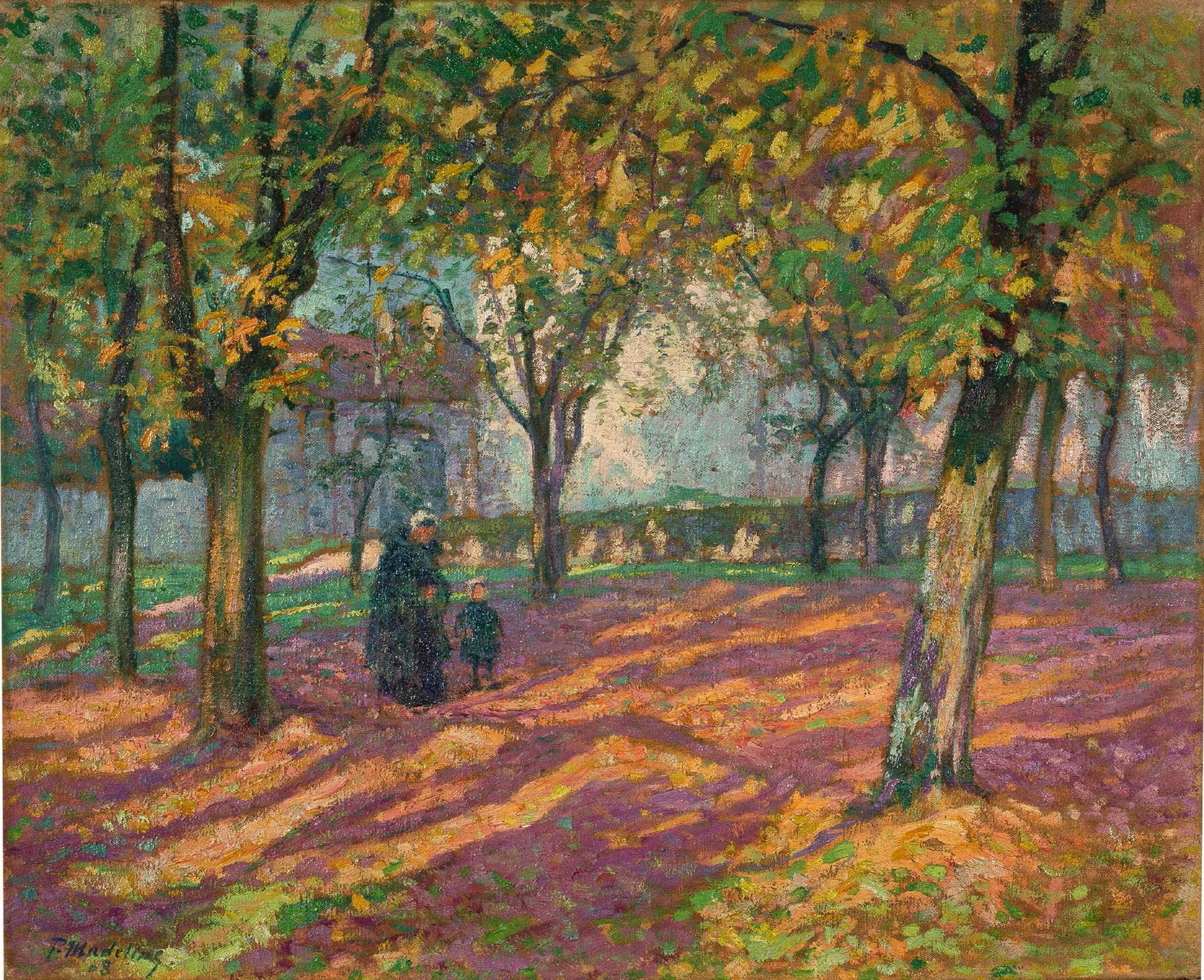 Paul MADELINE (1863 - 1920) 
秋天的塞恩顿日，泰勒堡，1908年

布面油画，左下方有签名和日期"[19]08"。

销售印章 "A&hellip;