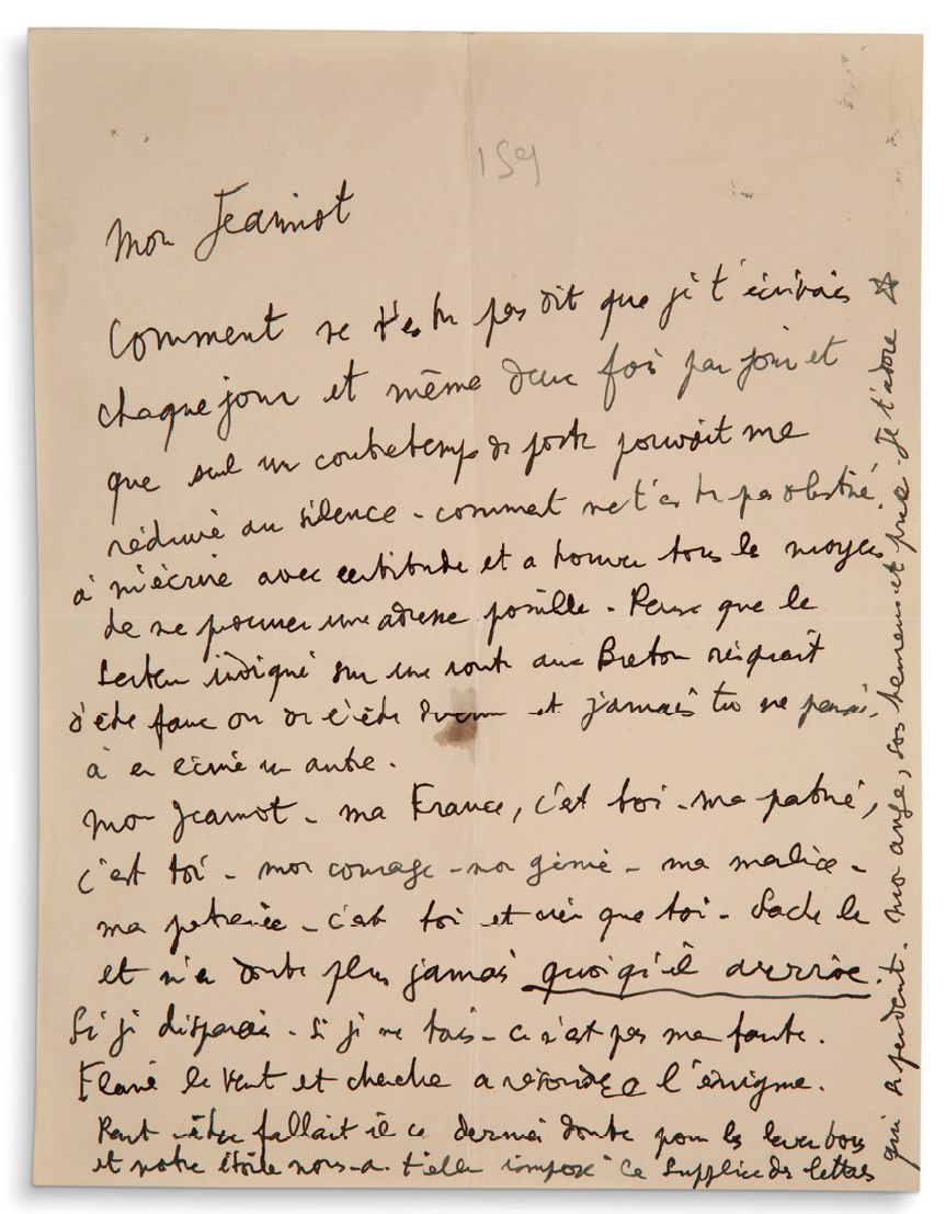 COCTEAU Jean (1889-1963) Jean COCTEAU给Jean MARAIS的漂亮亲笔信，签名是一颗星；1页4开。
"Mon Jeanno&hellip;