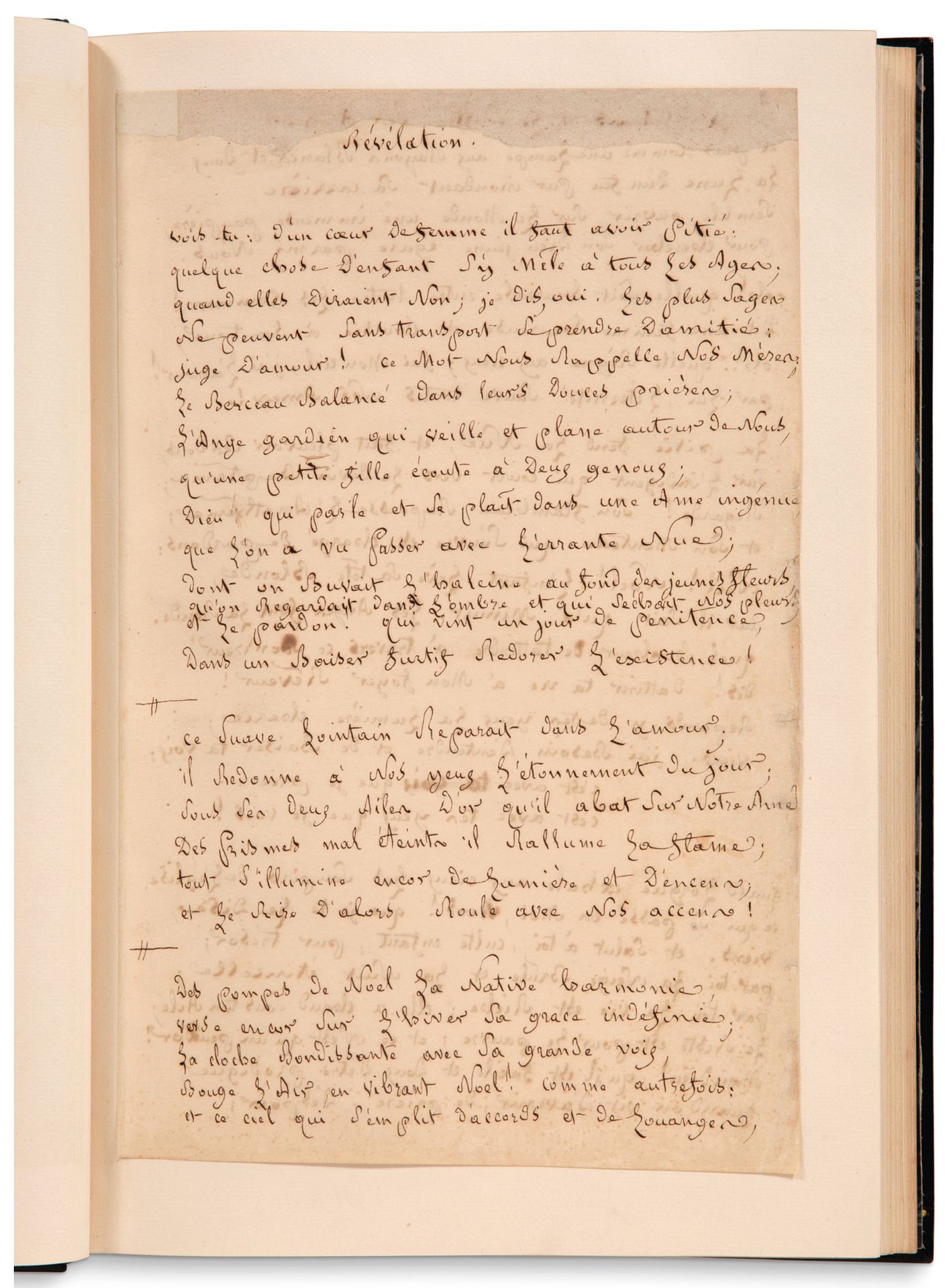DESBORDES-VALMORE Marceline (1786-1859) Les Pleurs，亲笔手稿[1832-1833] 142页，折叠式，用棕色墨&hellip;