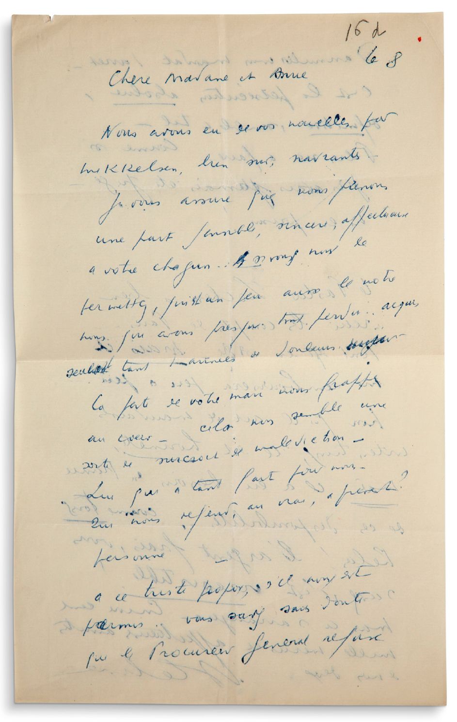 CELINE LOUIS-FERDINAND (1894-1961) Carta autógrafa firmada a MADAME JEAN-GABRIEL&hellip;