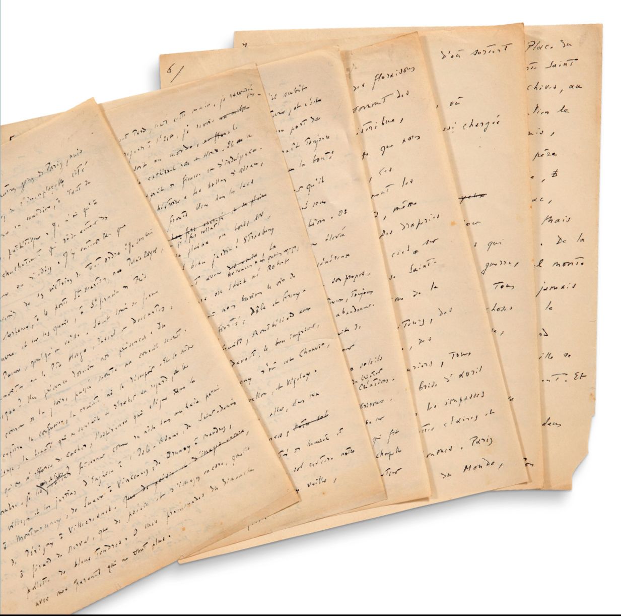 FARGUE LÉON-PAUL (1876-1947) Refugios, dos fragmentos manuscritos autógrafos [19&hellip;