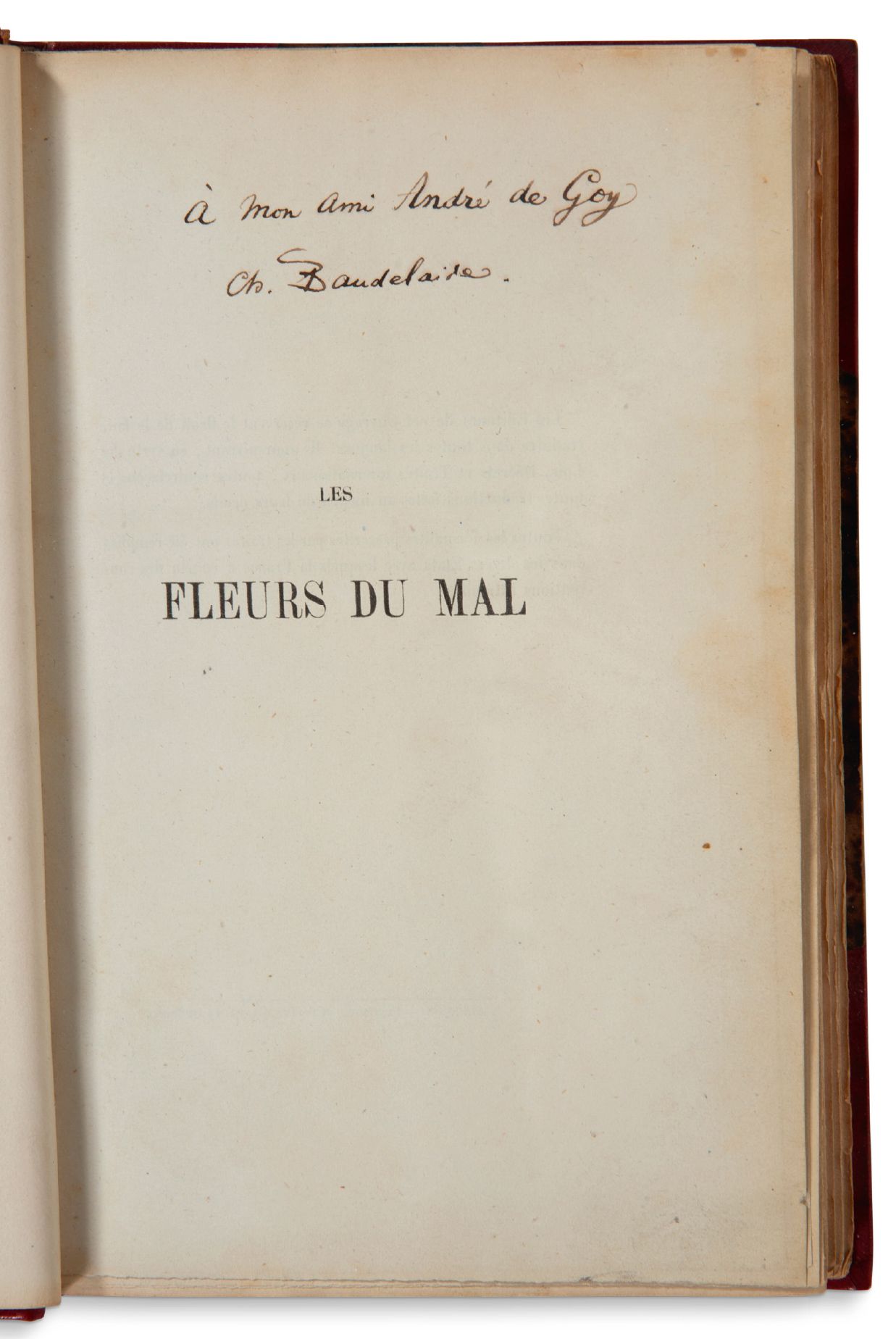 BAUDELAIRE Charles (1821-1867) Les Fleurs du Mal, Portrait de Baudelaire par Bra&hellip;