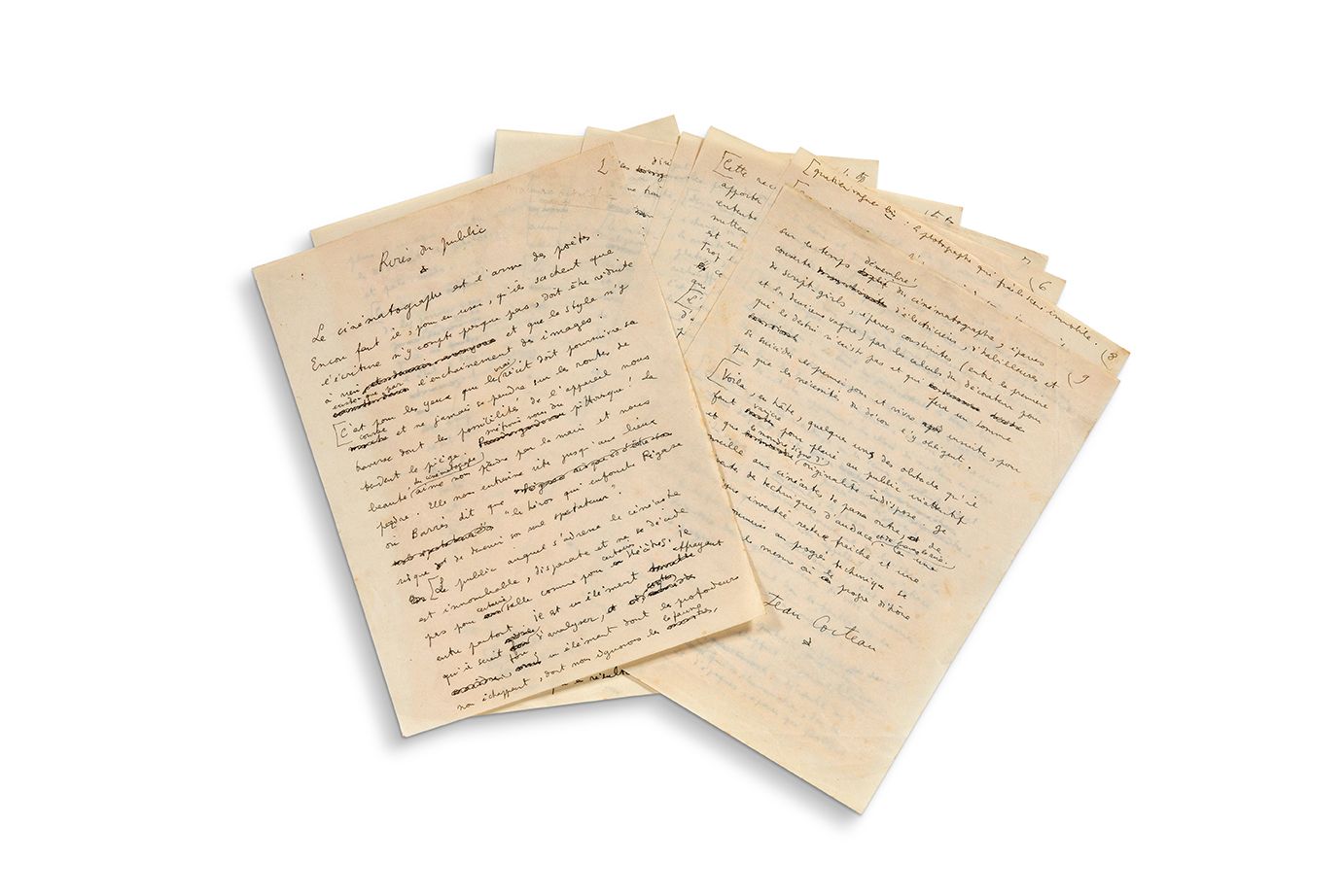 COCTEAU Jean (1889-1963) Rires du public, manuscrito autógrafo firmado, [ julio &hellip;