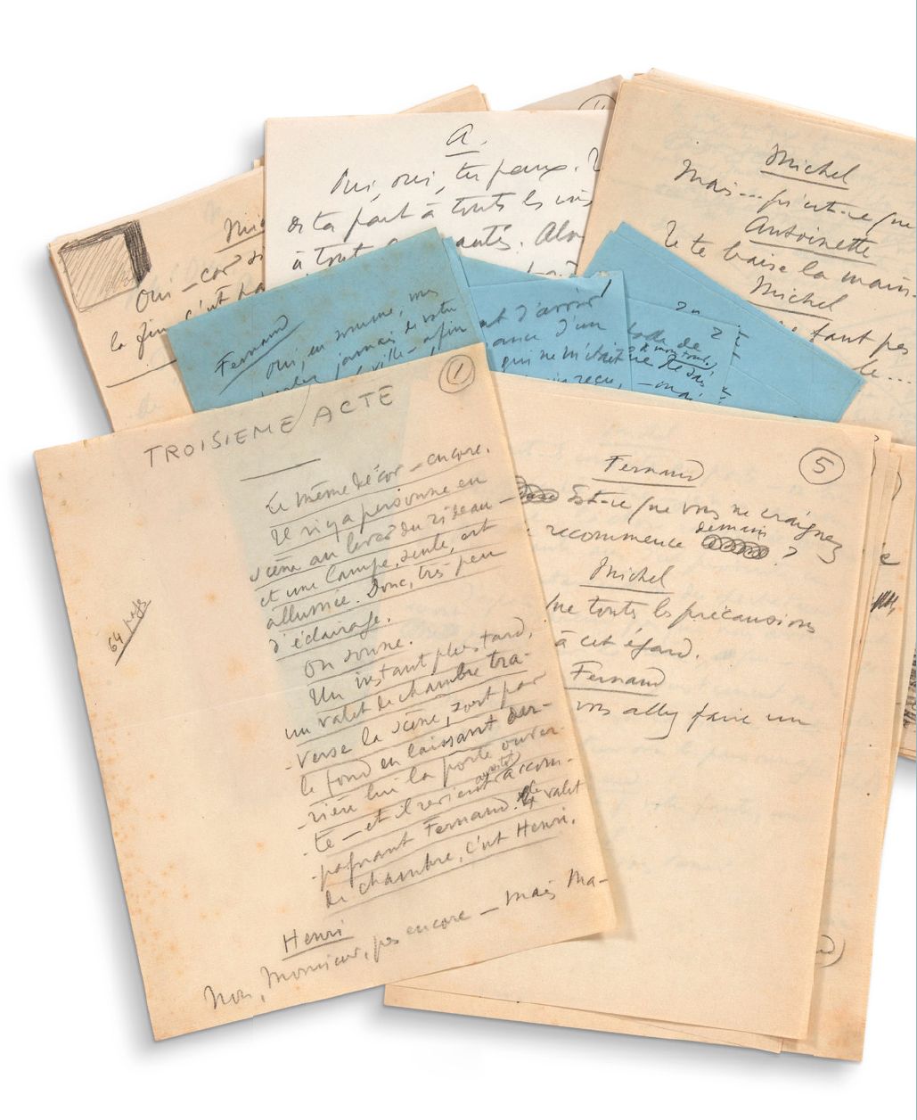 GUITRY Sacha (1885-1957) Autograph drafts for "Toa", 1949; 58 pages in-4 and 9 p&hellip;