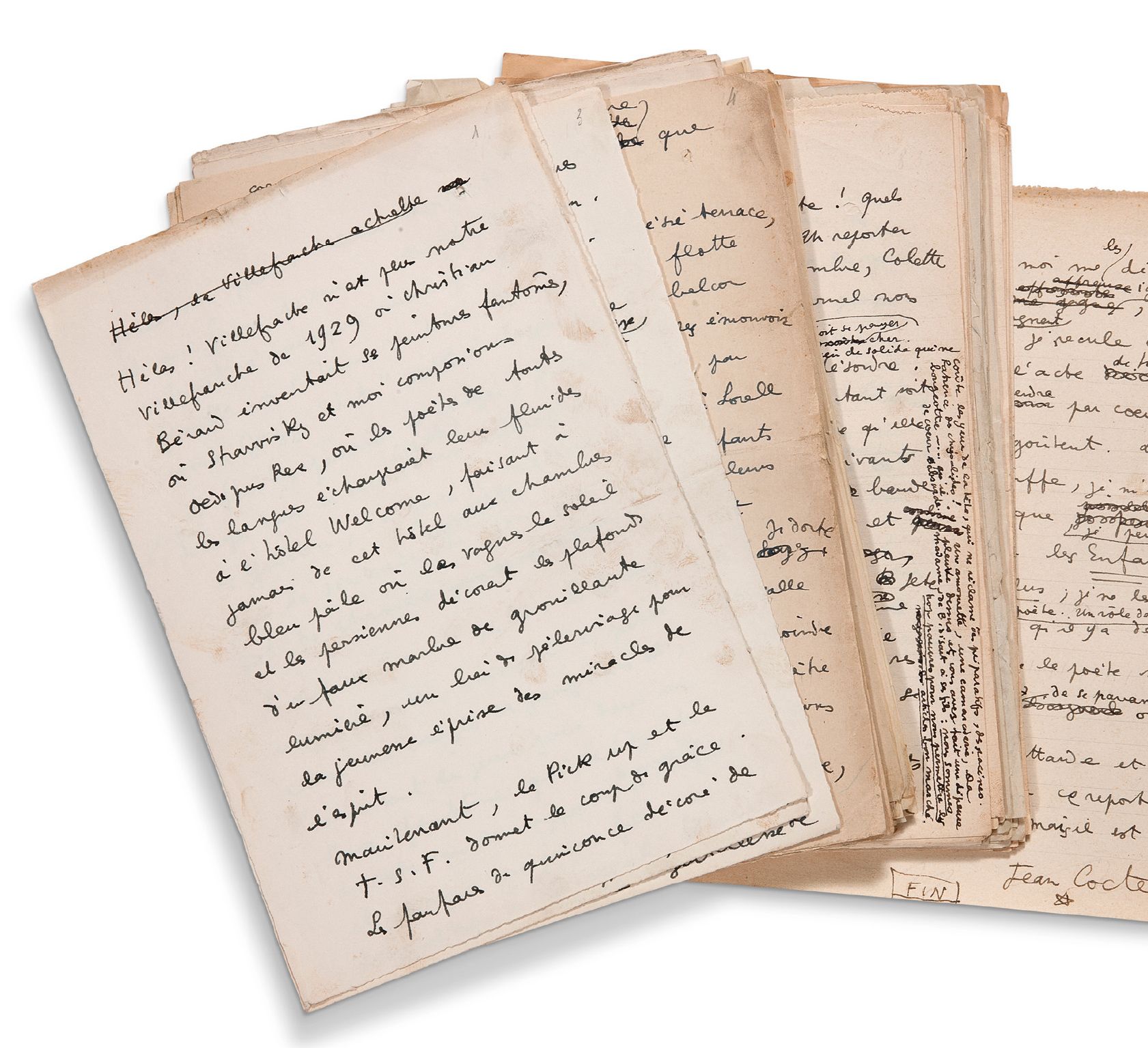 COCTEAU Jean (1889-1963) Retrouvons notre enfance, manuscrito autógrafo firmado &hellip;