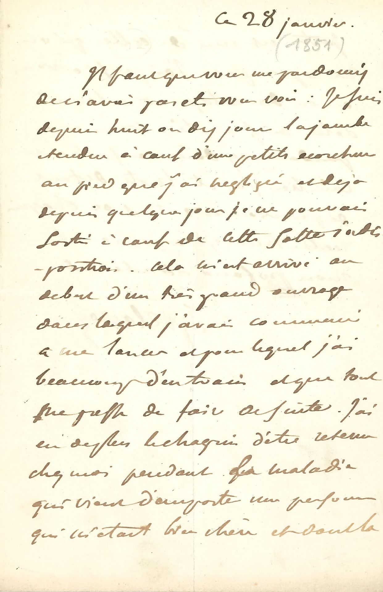 DELACROIX Eugène (1798-1863). 3 L.A.S. «Eug. Delacroix», [1851]; 3 pages et demi&hellip;