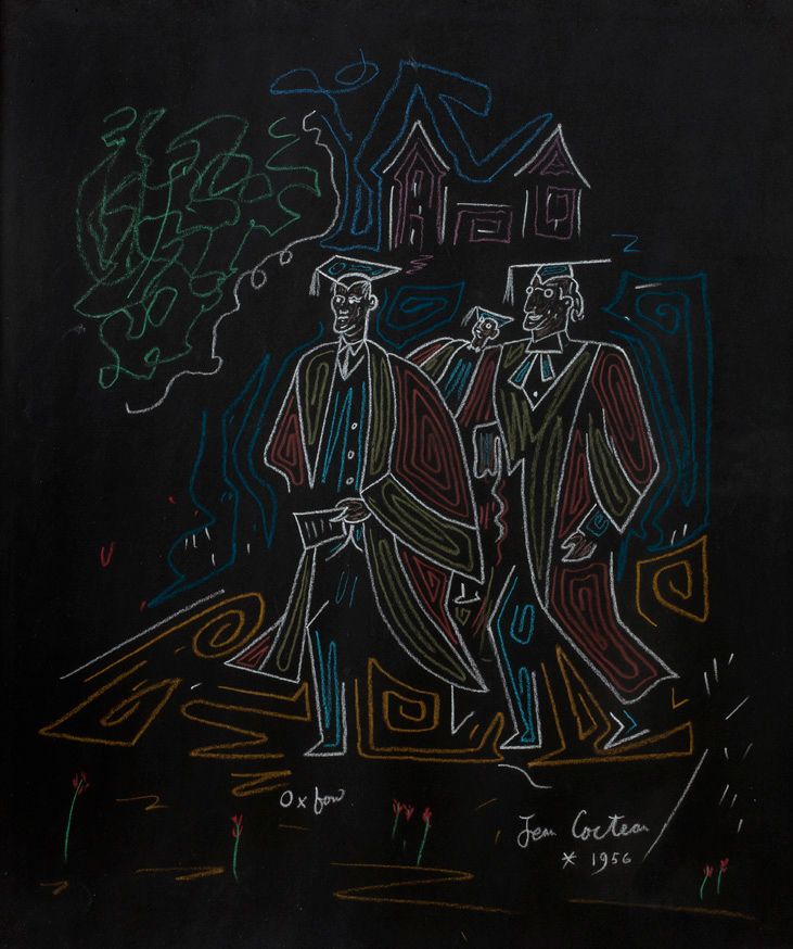 COCTEAU JEAN (1889-1963). Oxford. 1956.
DESSIN au pastel et craies de couleur su&hellip;