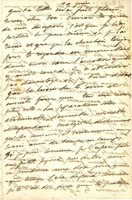 DELACROIX Eugène (1798-1863). L.A.S. «Eug. Delacroix», 19 juin 1828, à Charles S&hellip;