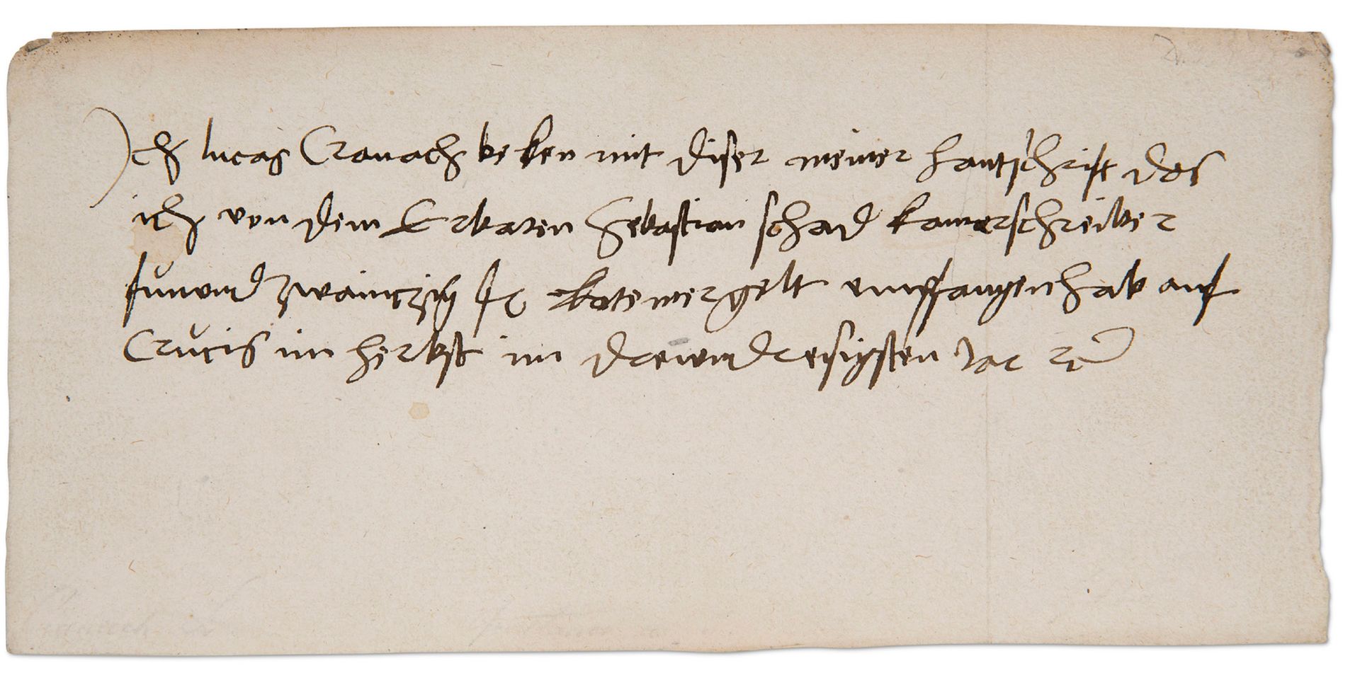 CRANACH Lucas (1472-1553). P.A.S. (signée en tête) «Ich Lucas Cranach», 3 mai 15&hellip;