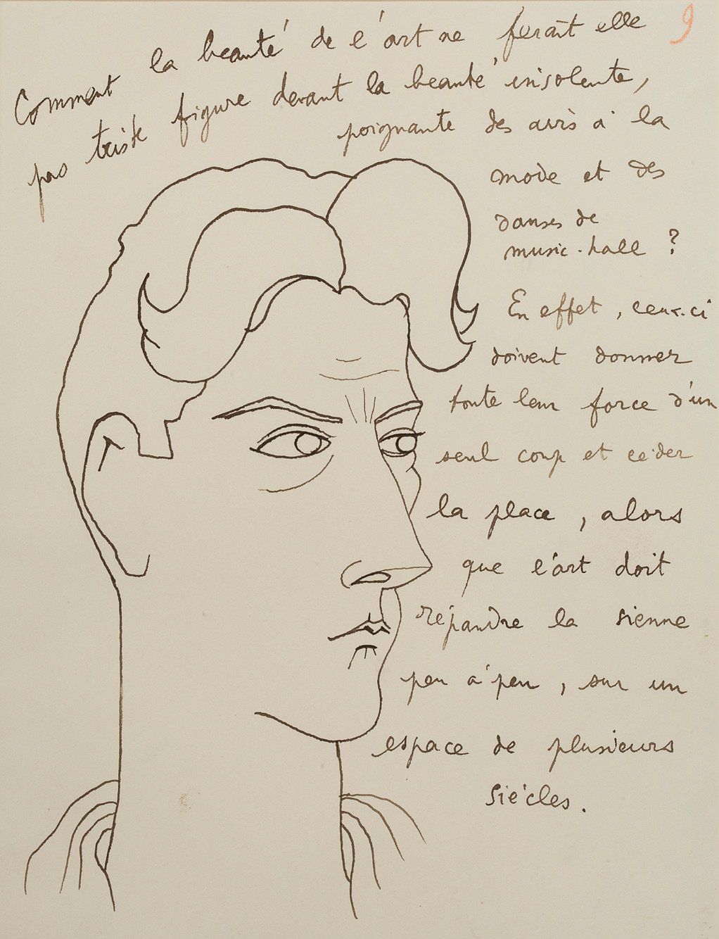 COCTEAU JEAN (1889-1963). Le Mystère de Jean l'Oiseleur. Autoportrait N° 9. [192&hellip;