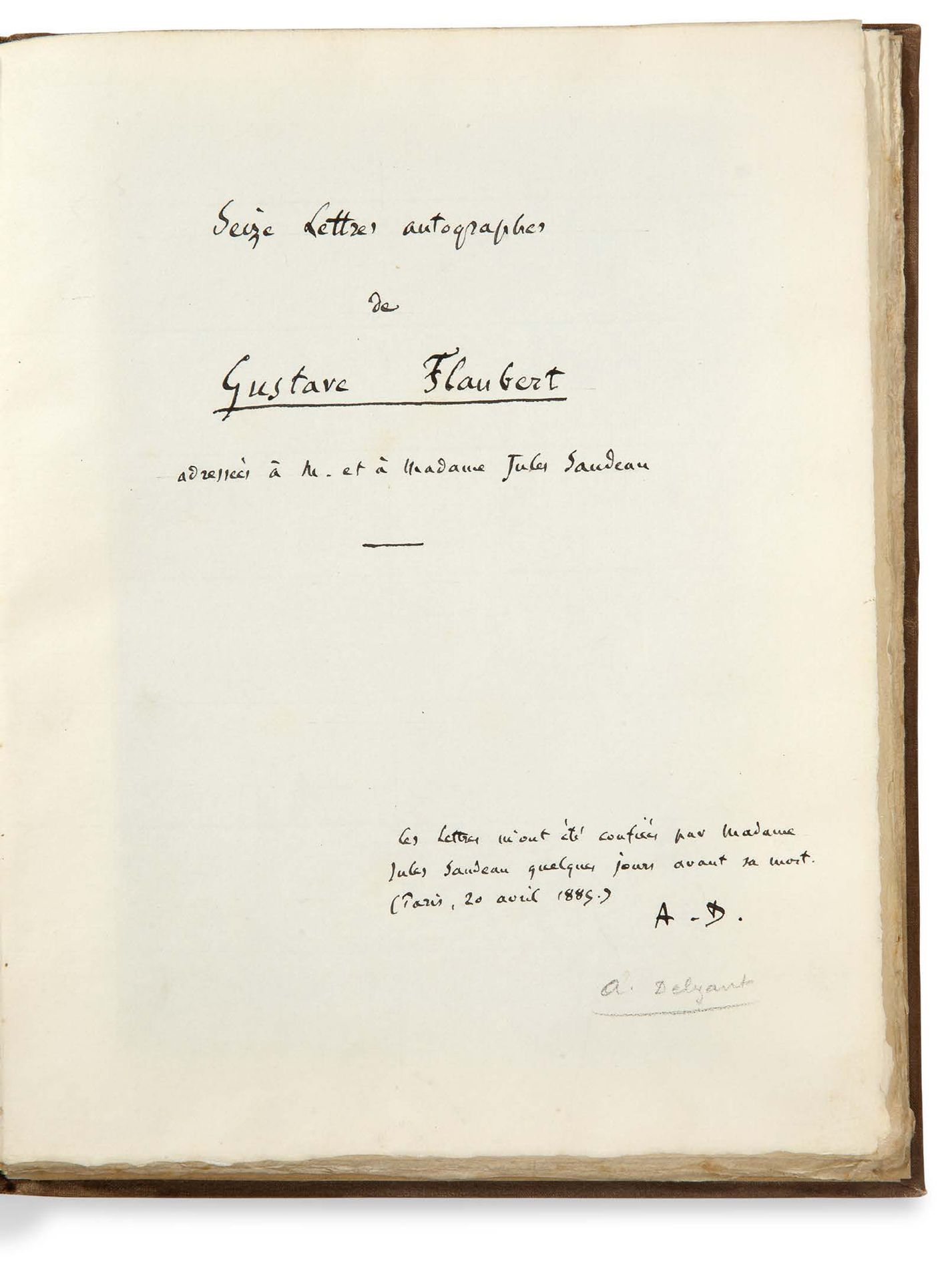 FLAUBERT Gustave (1821-1880). 
16 L.A.S. "



Gve Flaubert", Croisset y París 18&hellip;