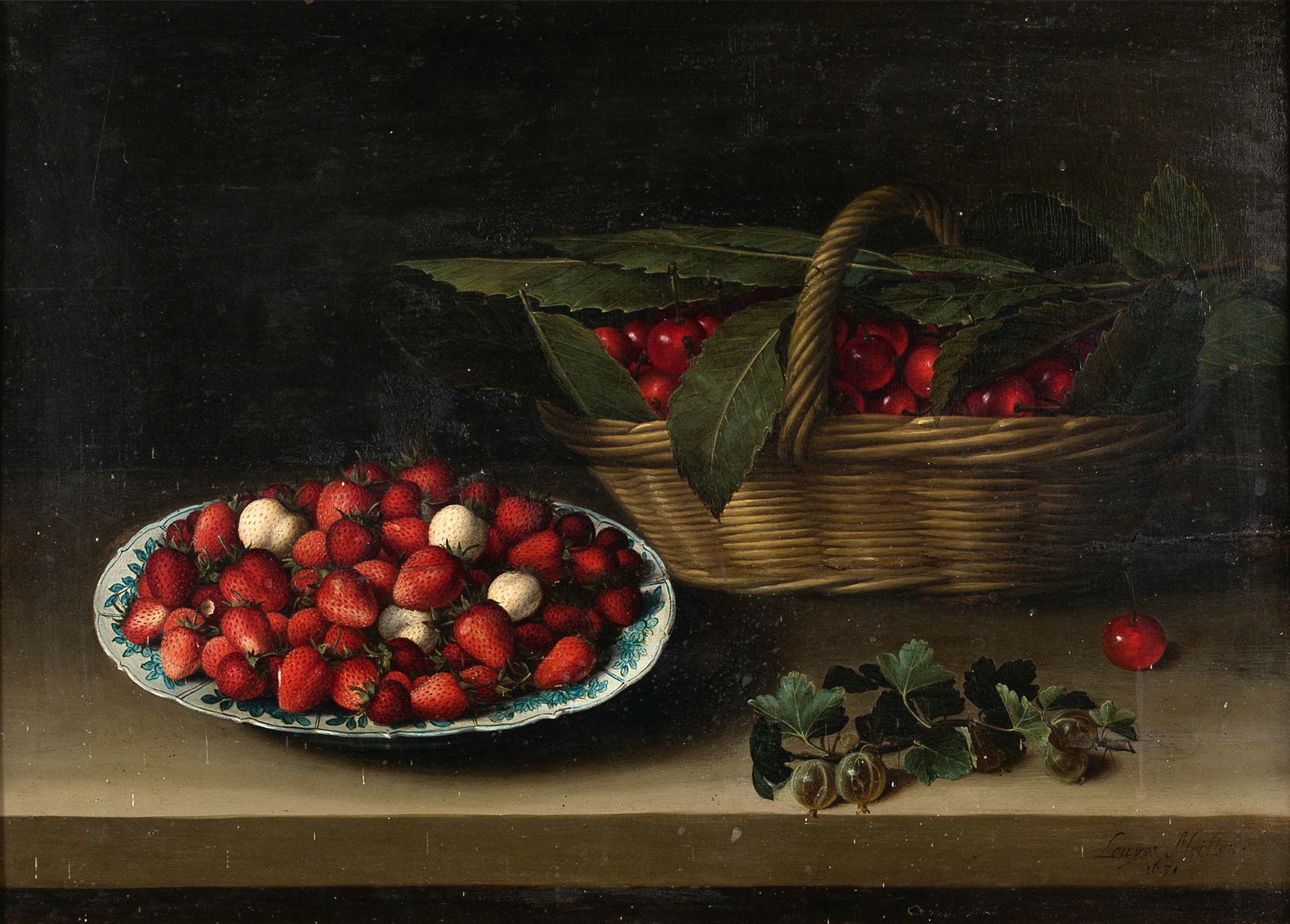 LOUYSE MOILLON PARIS, 1609/1610/1696 
Nature morte à la coupe de fraises, panier&hellip;
