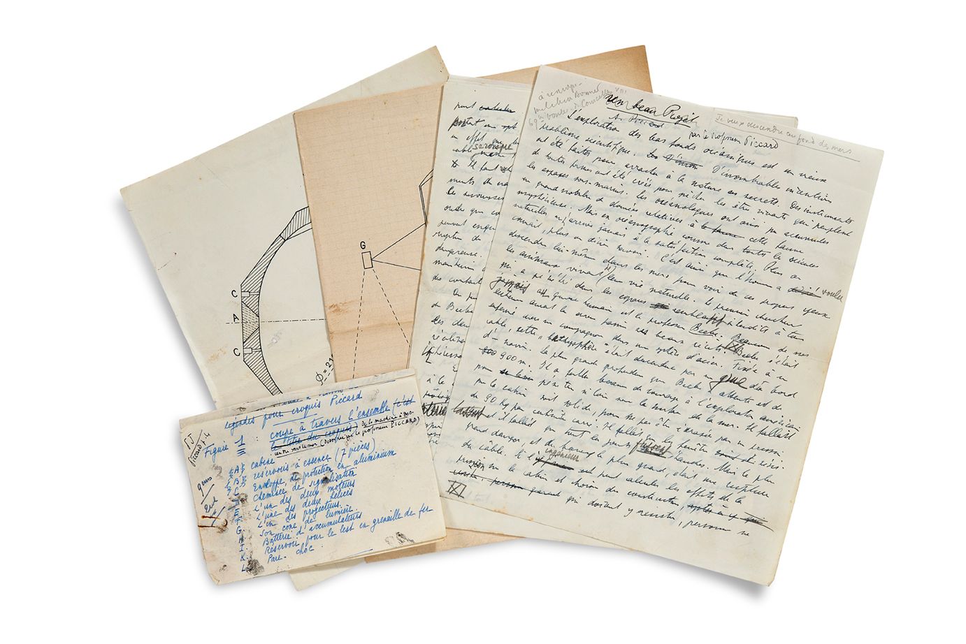 PICCARD Auguste (1884-1962) physicien suisse. MANUSCRIT autographe signé en tête&hellip;