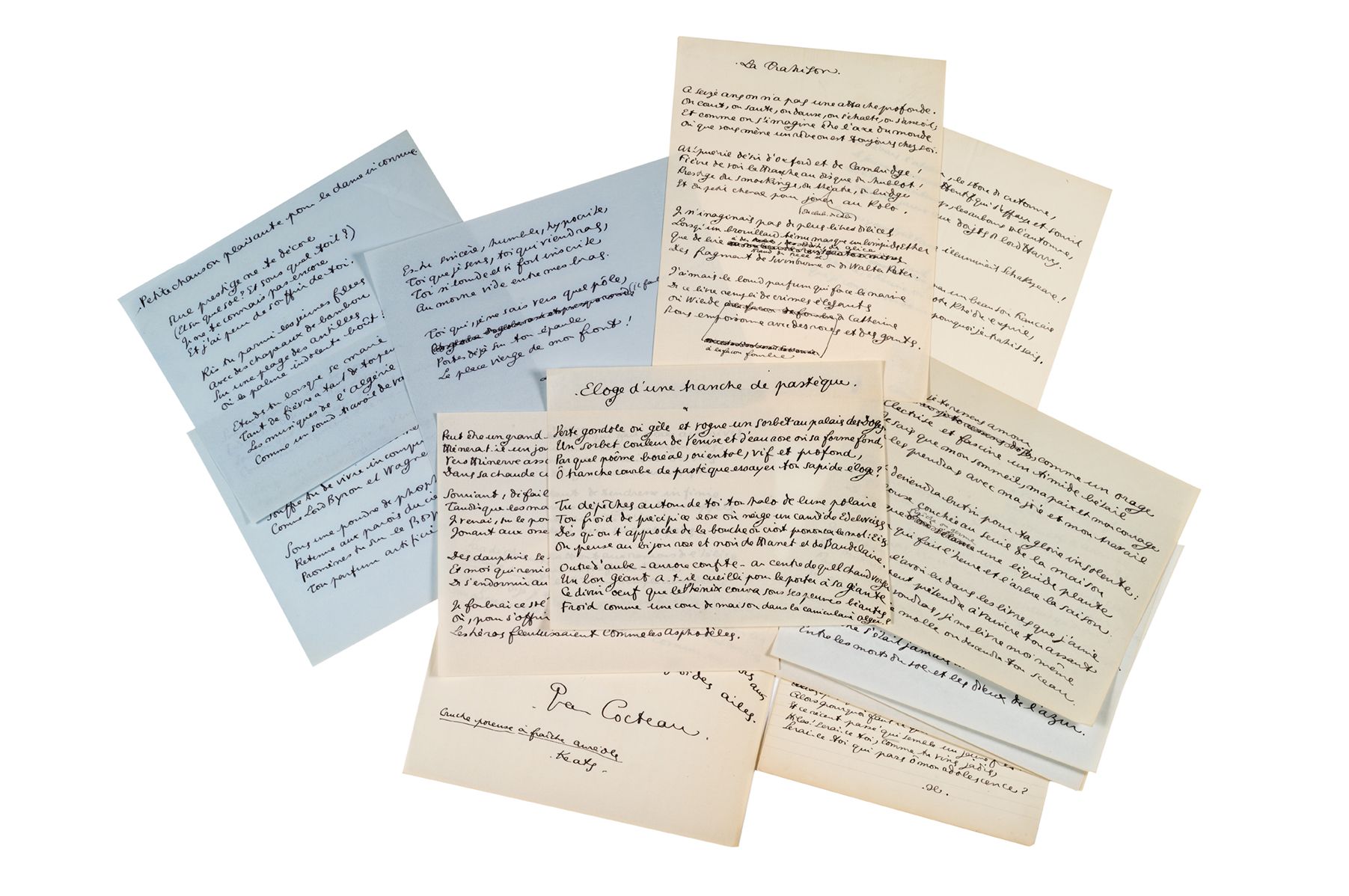 193 5 autographe POEMES, drei davon signiert (2 "JC"), [ca. 1910-1913]; 13 Seite&hellip;