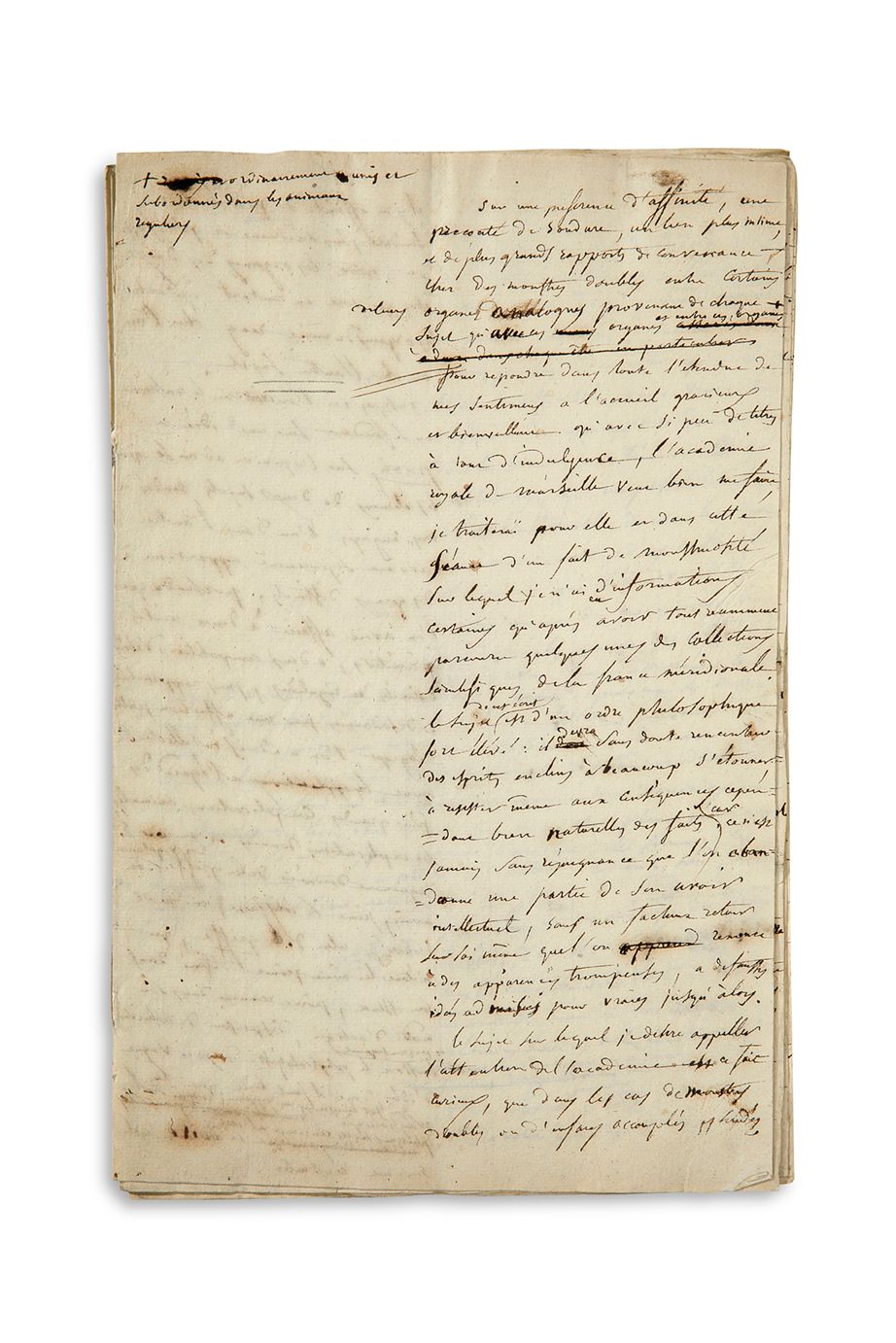 GEOFFROY SAINT-HILAIRE ÉTIENNE (1772-1844) NATURALISTE. Autograph manuscript, On&hellip;