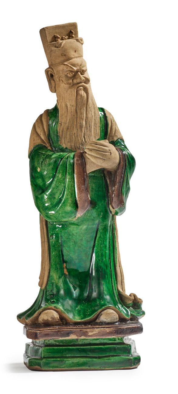 CHINE XVIIIe SIÈCLE, PÉRIODE KANGXI (1661 - 1722) 
Statuette in cookie and green&hellip;