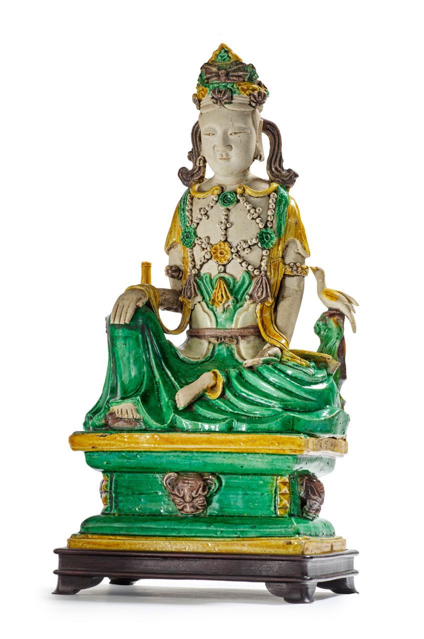 CHINE XVIIIe SIÈCLE, PÉRIODE KANGXI (1661 - 1722) 
Statuette in bisque and sanca&hellip;