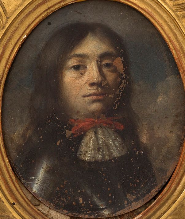 ATTRIBUÉS À GONZALES COQUES (1614-1684) Portrait of a man in cuirass and portrai&hellip;