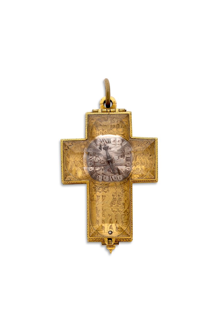 FONNEREAU, la Rochelle 
Montre en métal doré et cristal de roche, pré-balancier &hellip;