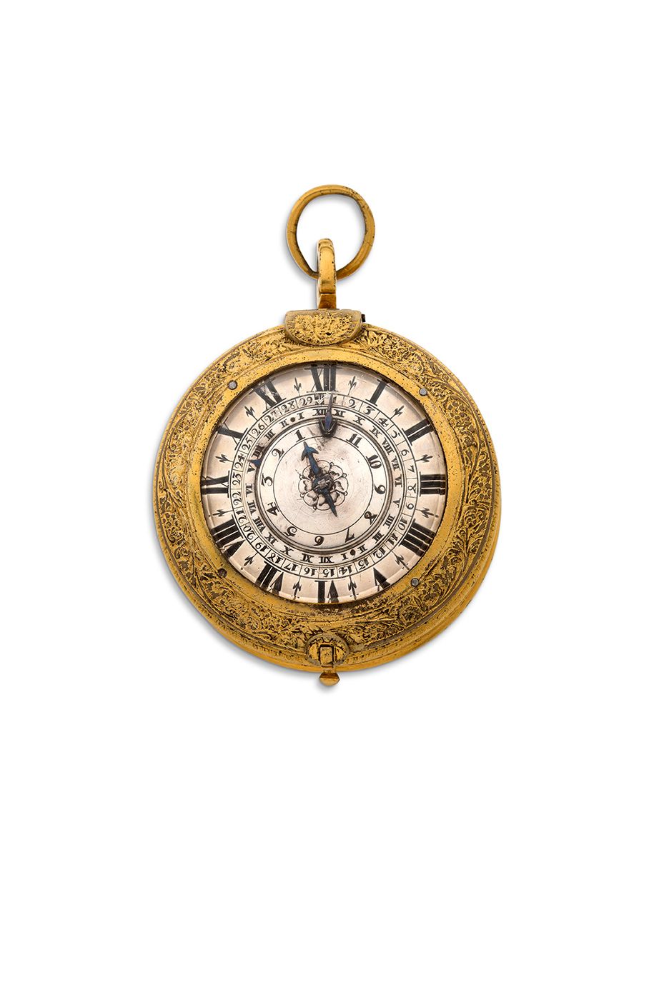 JOHN ROGERS 
Astronomical watch in gilt metal with alarm function



"Drum" shap&hellip;