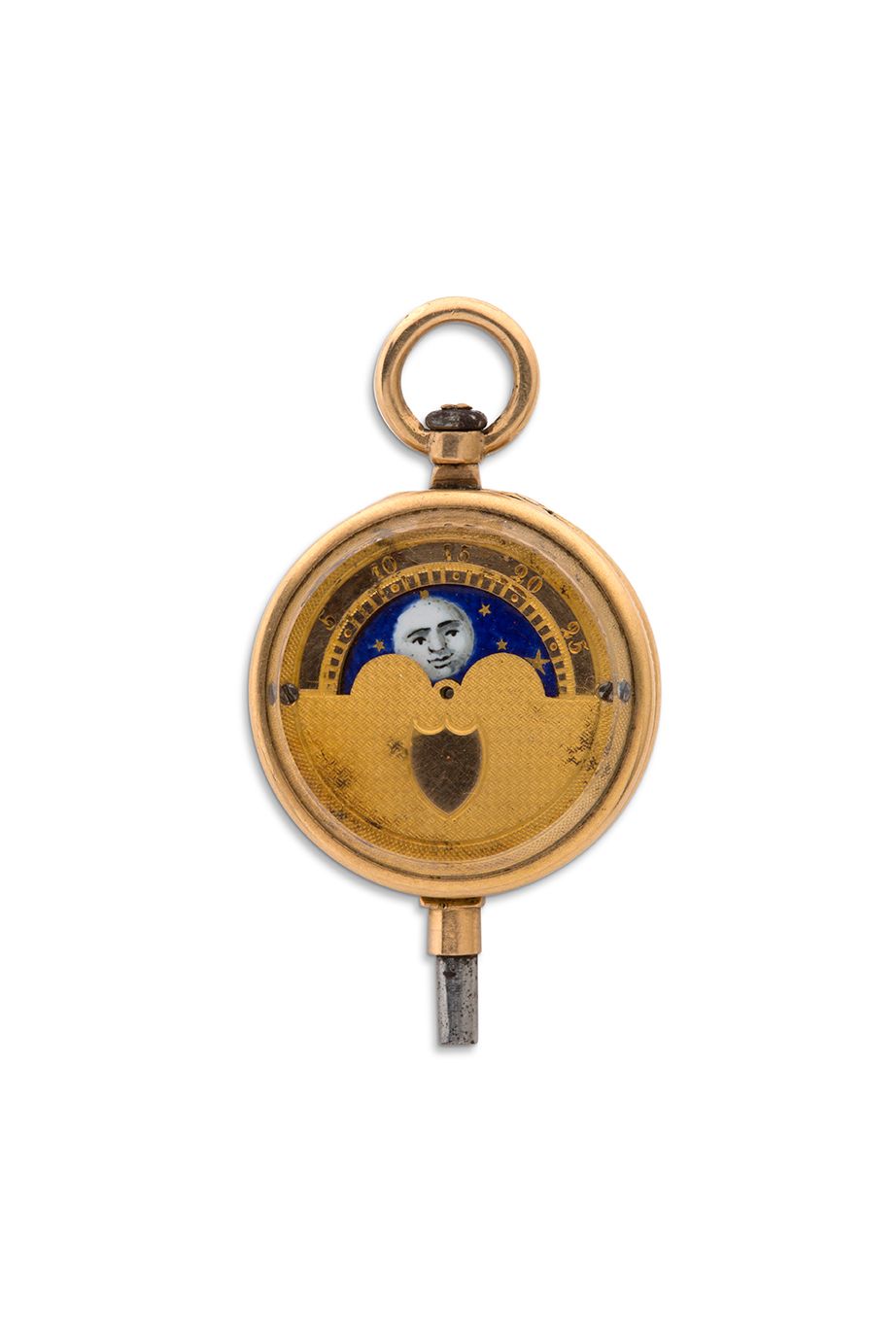ETIENNE TAVERNIER 
"神奇的钥匙"



带半自动日历的金表钥匙



圆形表壳，双面，一面是珐琅表盘上的双日期指示，另一面是月相和年龄，对应&hellip;