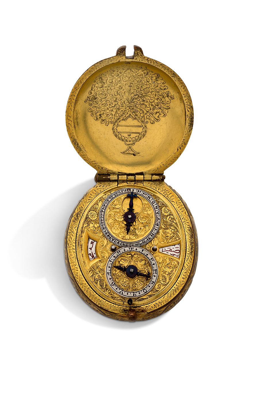 TRAVAIL SUISSE 
Reloj astronómico ovalado bañado en oro y fabricado especialment&hellip;