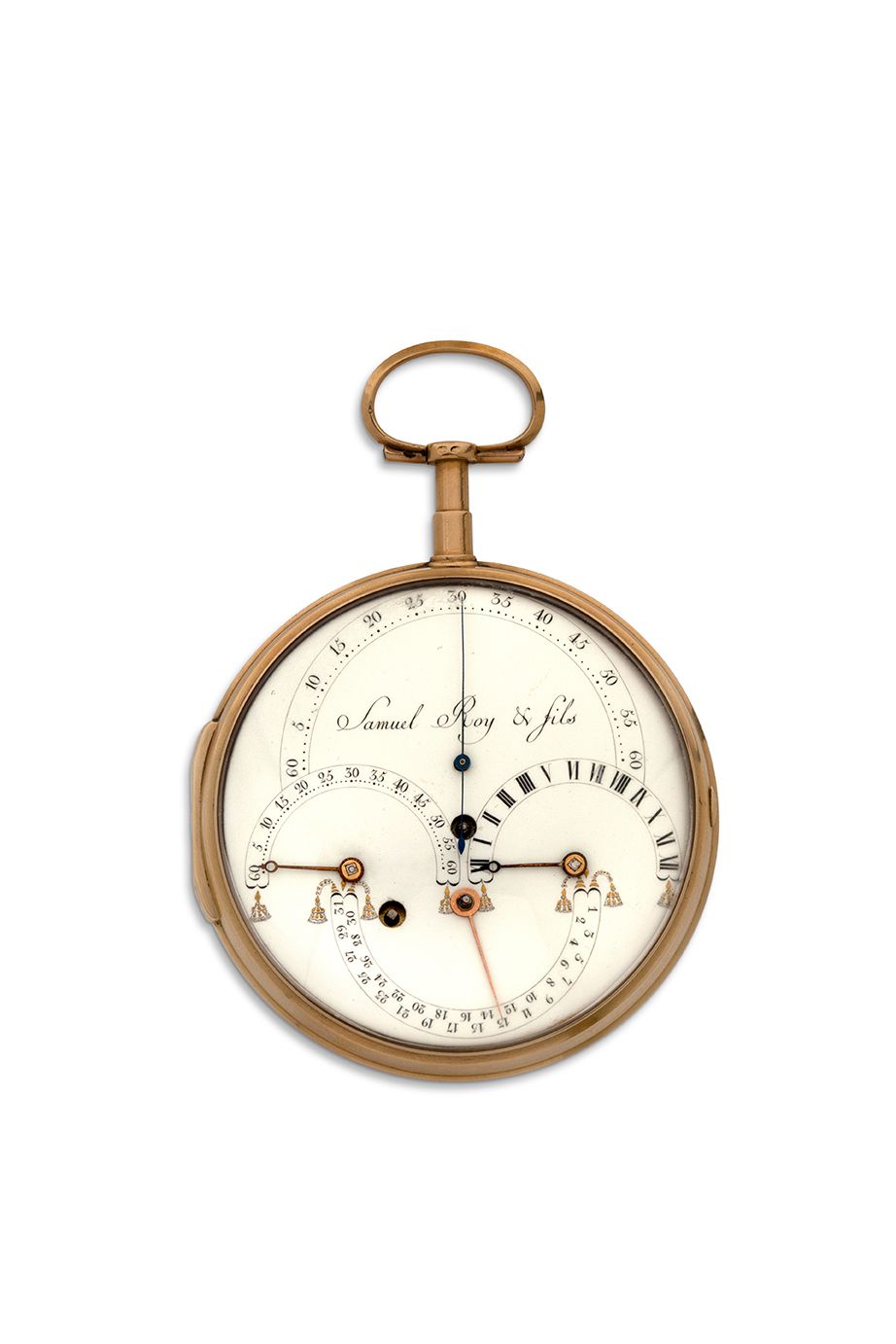 SAMUEL ROY & Fils 
Reloj de oro con segundero retrógrado y doble esfera de medio&hellip;