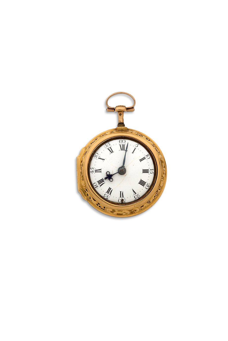JAMES HUBERT, London 
Goldene Uhr mit Schlagwerk und Viertelstundenrepetition, g&hellip;