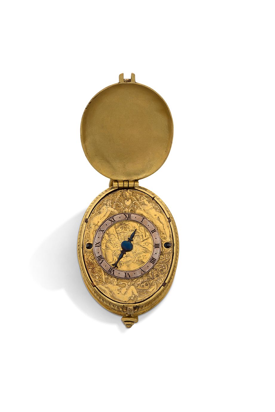 J CROYMARIE, au Puy 
Puritanische" Uhr aus vergoldetem Metall mit einem einzigen&hellip;