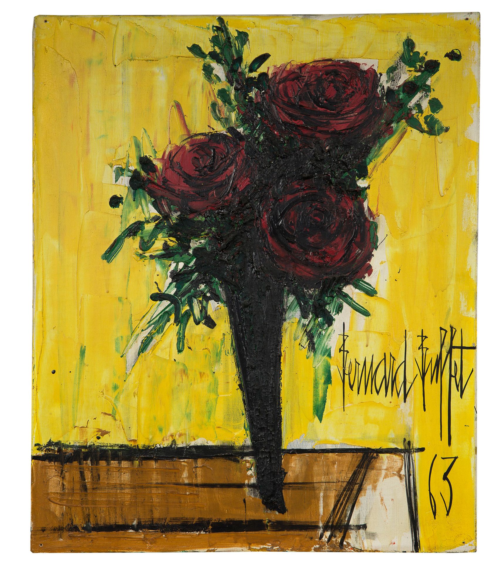 Bernard BUFFET (1928-1999) 
Bouquet de roses, 1963

Huile sur toile, signée et d&hellip;