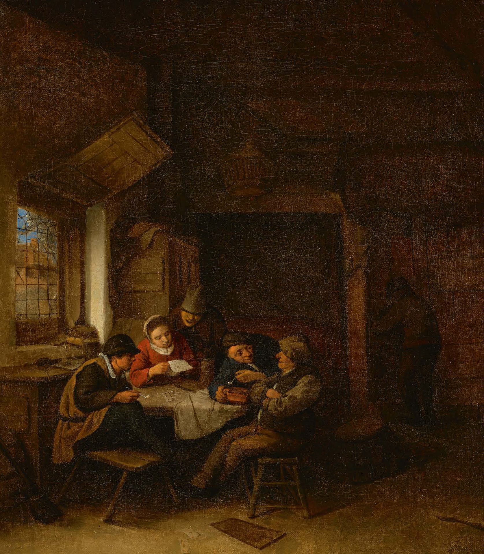 CORNELIS BEGA HAARLEM, C. 1630-1664 
Intérieur de taverne

Huile sur toile Signé&hellip;