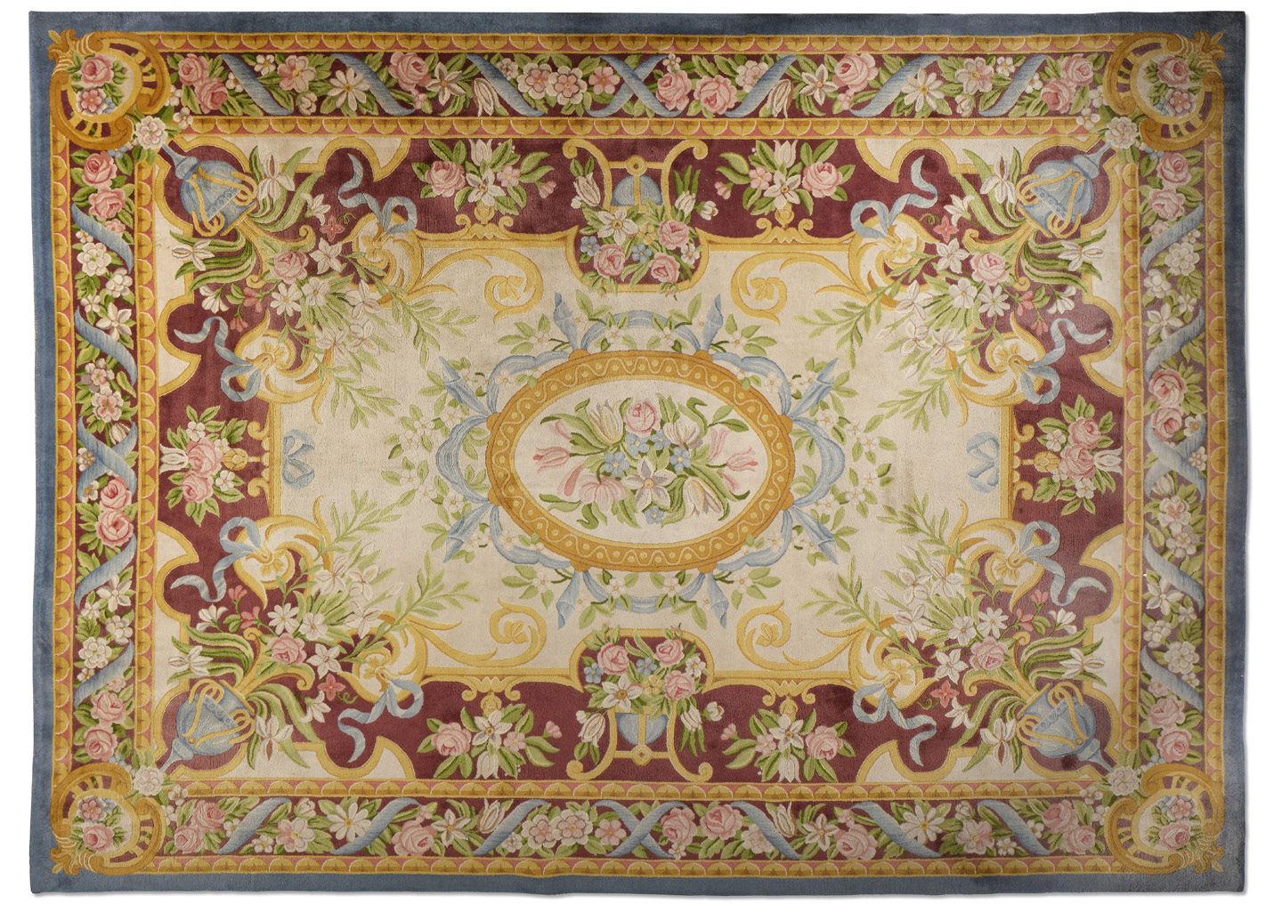 Null 重要的萨翁里地毯（C.NA: COMPAGNIE NATIONALE D'ARTISANS FRANÇAIS AUX INDES），以天鹅绒打结的丝质&hellip;