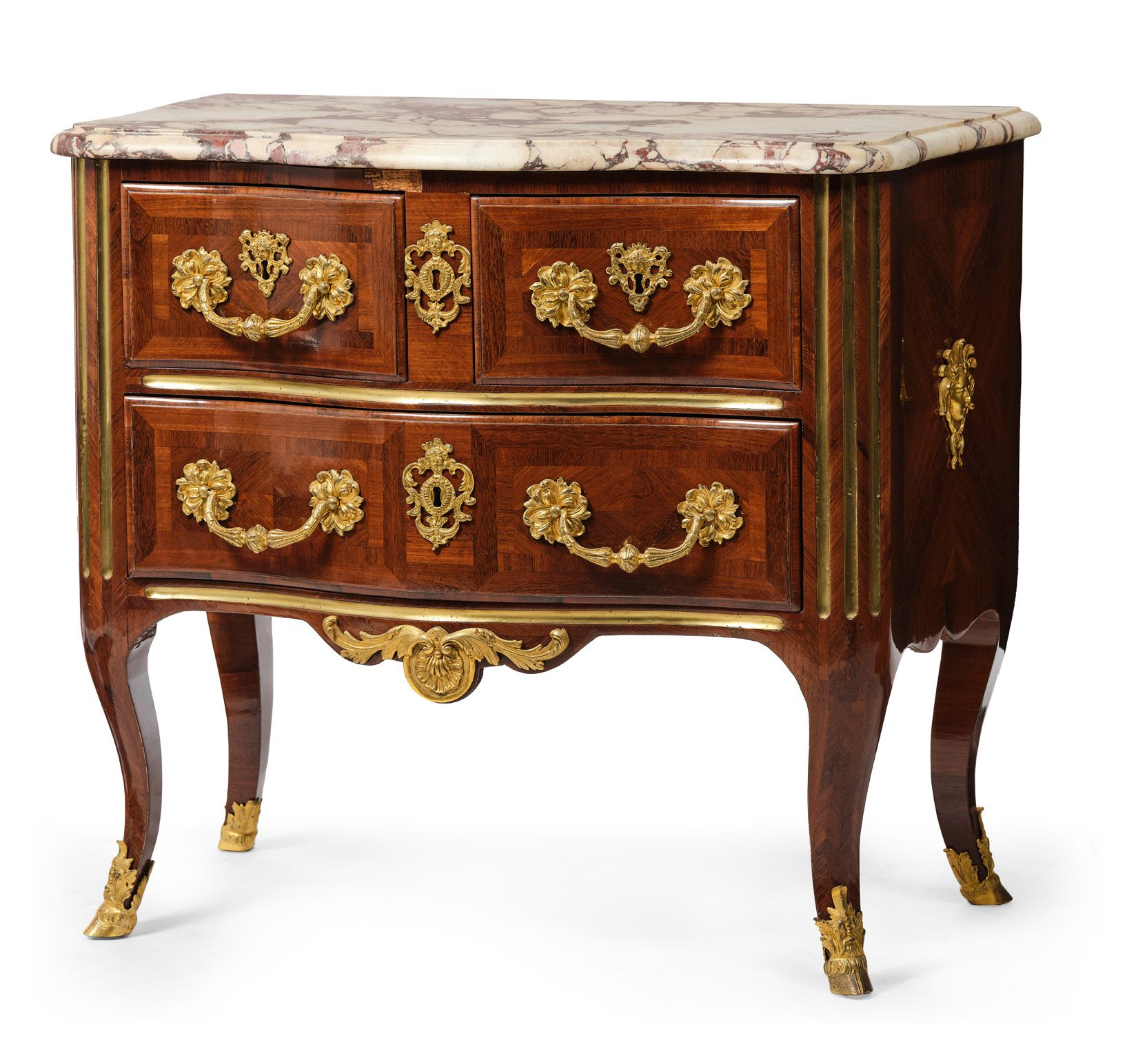 LOUIS DELAITRE (MAÎTRE EN 1738) Chest of drawers in amaranth veneer, with three &hellip;